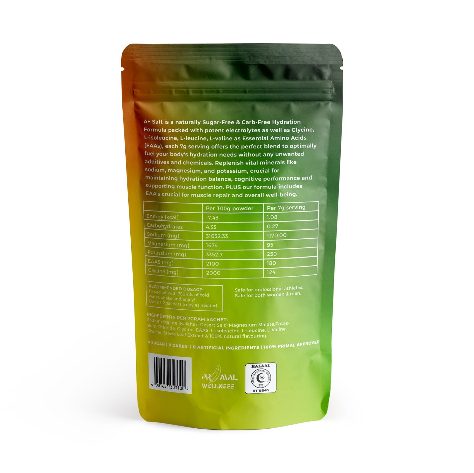 Electrolytes A+ Salt | Sugar-Free Sachet Package Information