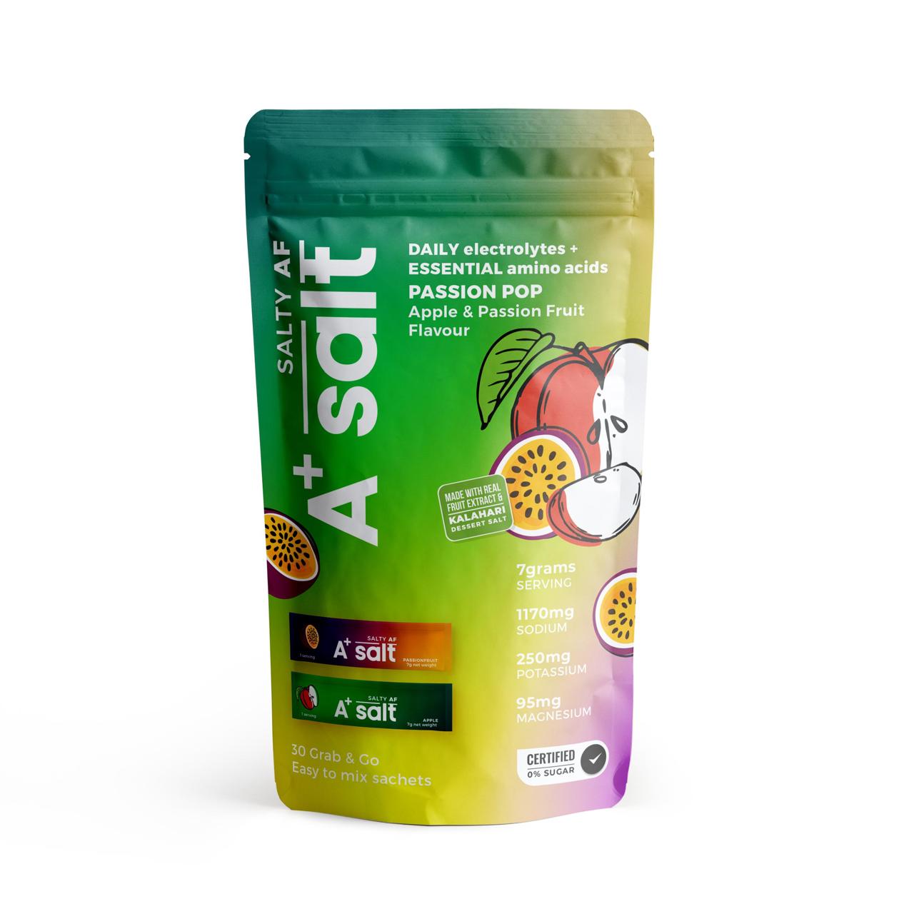 Electrolytes A+ Salt | Sugar-Free Sachet Apple & Passion Fruit