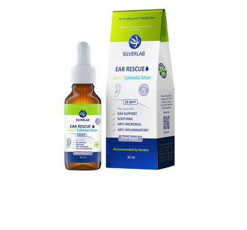 Packaging and bottle for Silverlab Colloidal Silver Ear Rescue