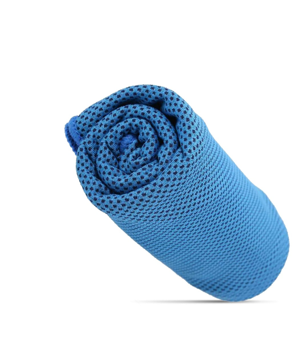 Rolled-Up Blue Cooling Towel - Super Cooling Towel with a textured surface