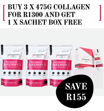 PROMO - 3 x 475g + 1 x Collagen Sachet Box FREE