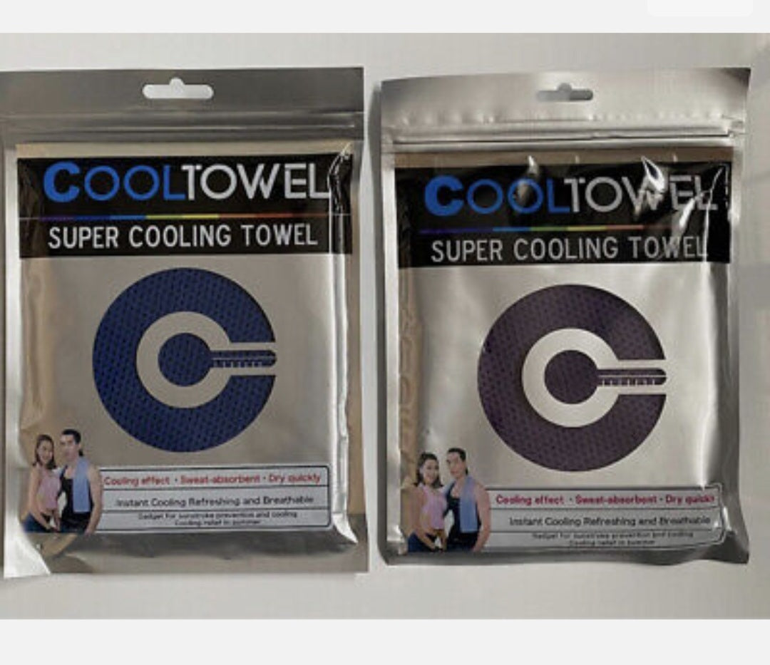 Two Packaged Rolled-Up Blue Cooling Towel - Super Cooling Towel